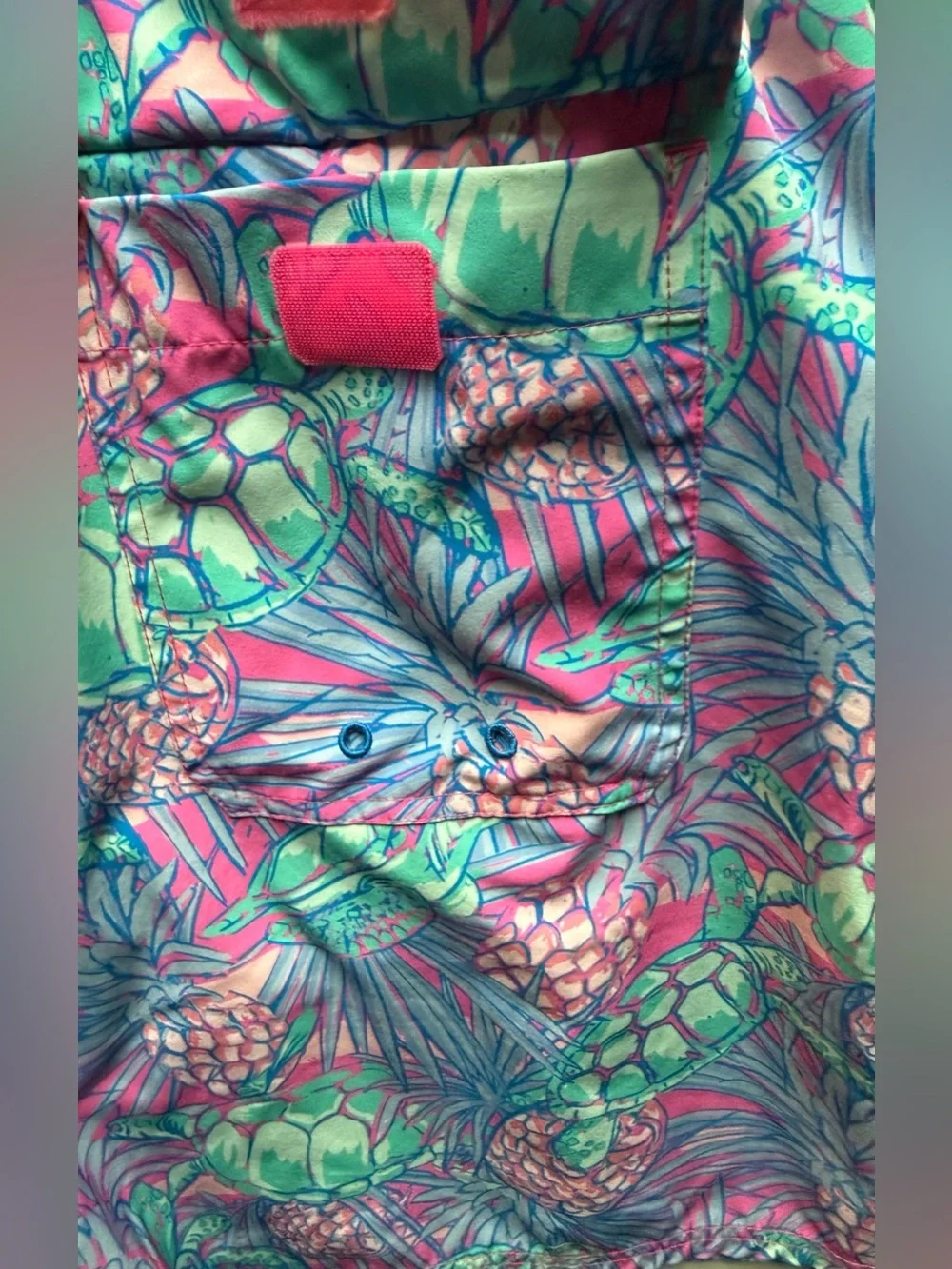 Vineyard Vines Pink & Teal Tropical Turtle Bathing Suit